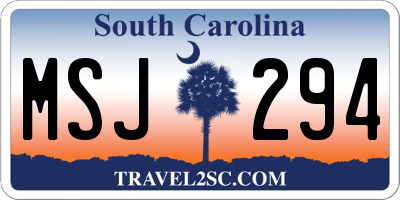 SC license plate MSJ294