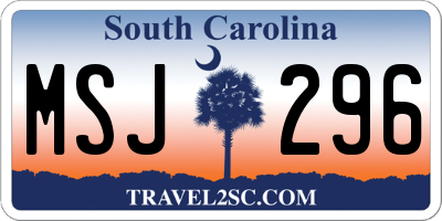 SC license plate MSJ296