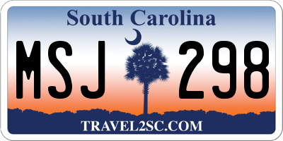 SC license plate MSJ298