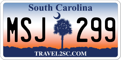 SC license plate MSJ299