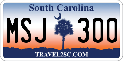 SC license plate MSJ300