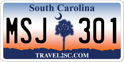 SC license plate MSJ301