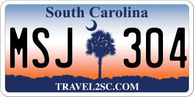 SC license plate MSJ304