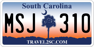 SC license plate MSJ310