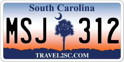 SC license plate MSJ312