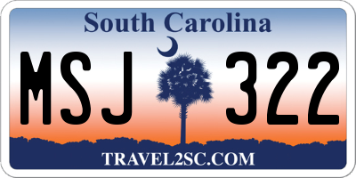 SC license plate MSJ322