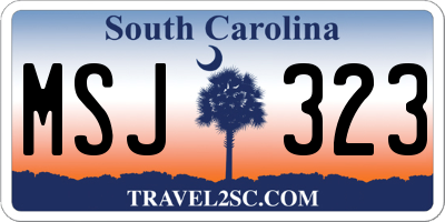 SC license plate MSJ323