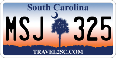 SC license plate MSJ325
