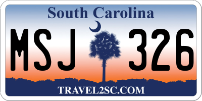 SC license plate MSJ326