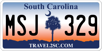 SC license plate MSJ329