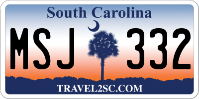 SC license plate MSJ332