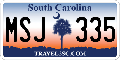 SC license plate MSJ335