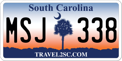 SC license plate MSJ338