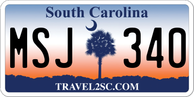 SC license plate MSJ340
