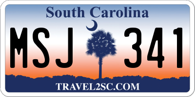 SC license plate MSJ341