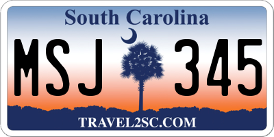 SC license plate MSJ345