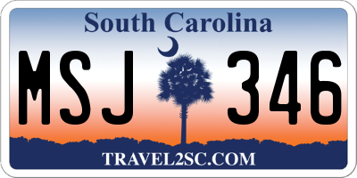SC license plate MSJ346