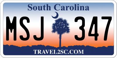 SC license plate MSJ347