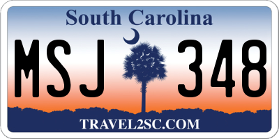 SC license plate MSJ348