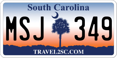 SC license plate MSJ349