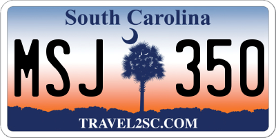 SC license plate MSJ350