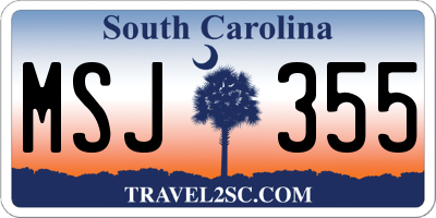 SC license plate MSJ355