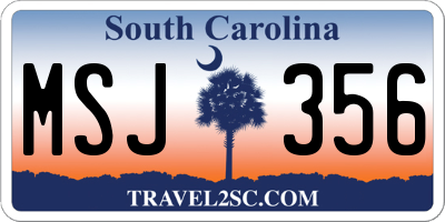 SC license plate MSJ356