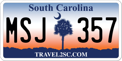 SC license plate MSJ357