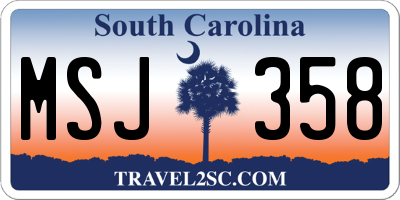 SC license plate MSJ358