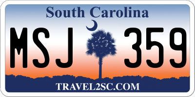 SC license plate MSJ359