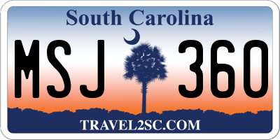 SC license plate MSJ360