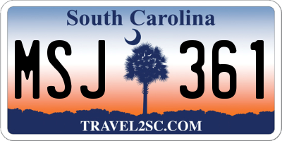 SC license plate MSJ361