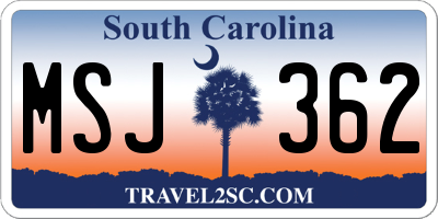 SC license plate MSJ362