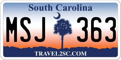 SC license plate MSJ363