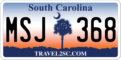SC license plate MSJ368