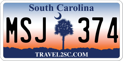 SC license plate MSJ374