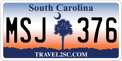 SC license plate MSJ376