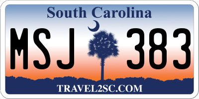 SC license plate MSJ383