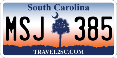 SC license plate MSJ385