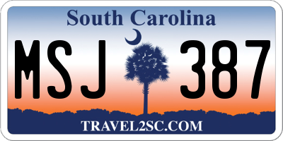 SC license plate MSJ387