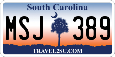 SC license plate MSJ389