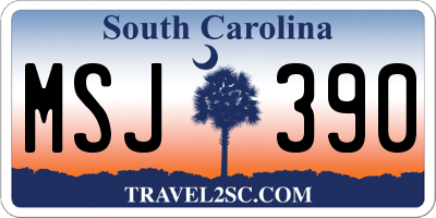 SC license plate MSJ390
