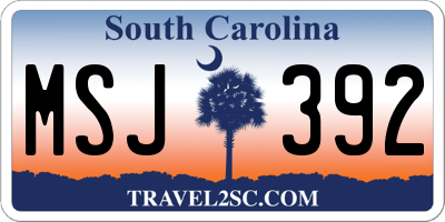 SC license plate MSJ392