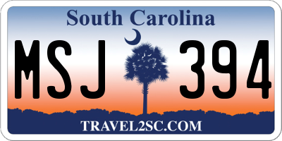 SC license plate MSJ394