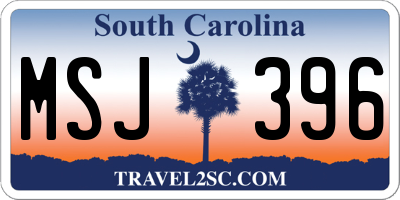 SC license plate MSJ396