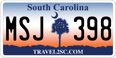 SC license plate MSJ398
