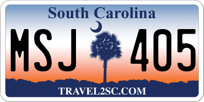 SC license plate MSJ405