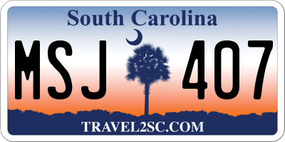 SC license plate MSJ407