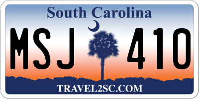 SC license plate MSJ410