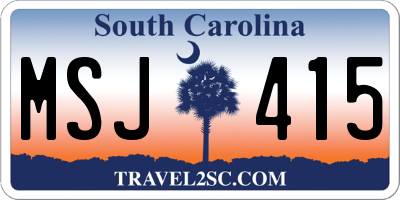 SC license plate MSJ415